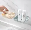 Traceless bathroom wall-mounted soap box, draining soap rack, storage box, creative smiling face soap details Picture